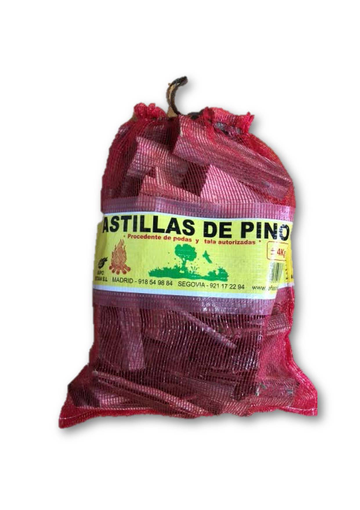 Lena de encina premium saca saco astillas 4kg saco de pinas 35l