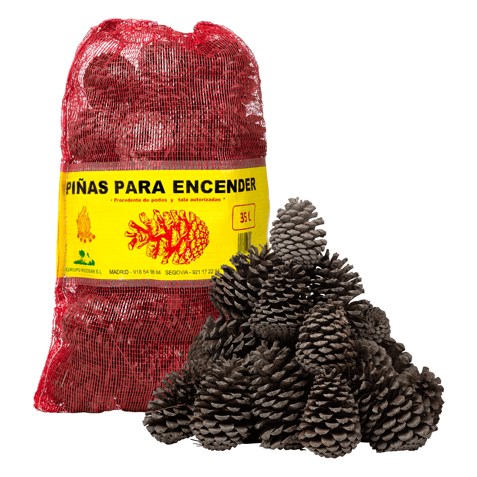 Lena de olivo saca 2 sacos de astillas 4kg saco de pinas 35l ricosan