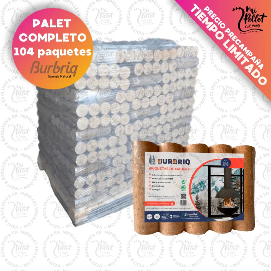 Briquetas burbriq 104 paquetes x 5 briquetas