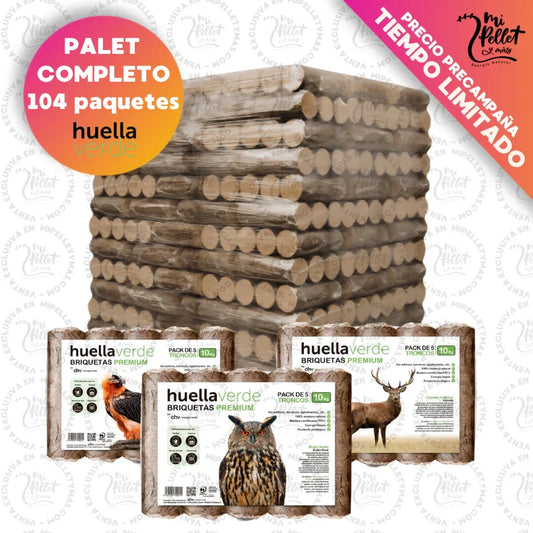 Briquetas de madera huella verde 104 paquetes x 5 briquetas