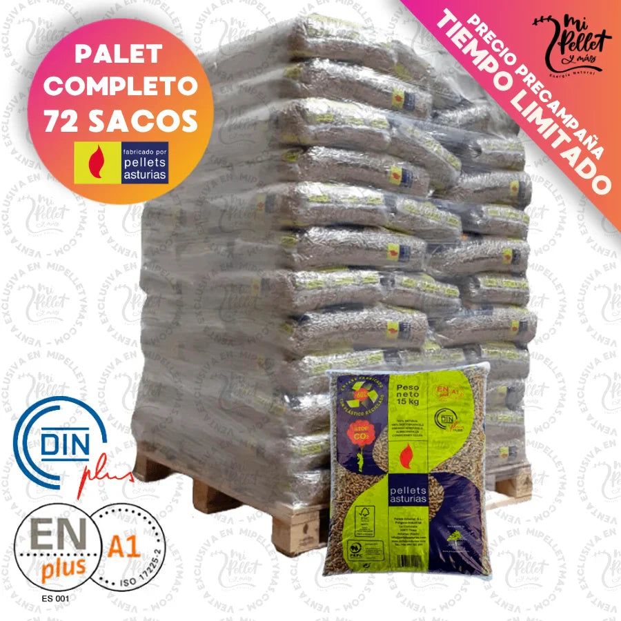 Pellets asturias 72 sacos